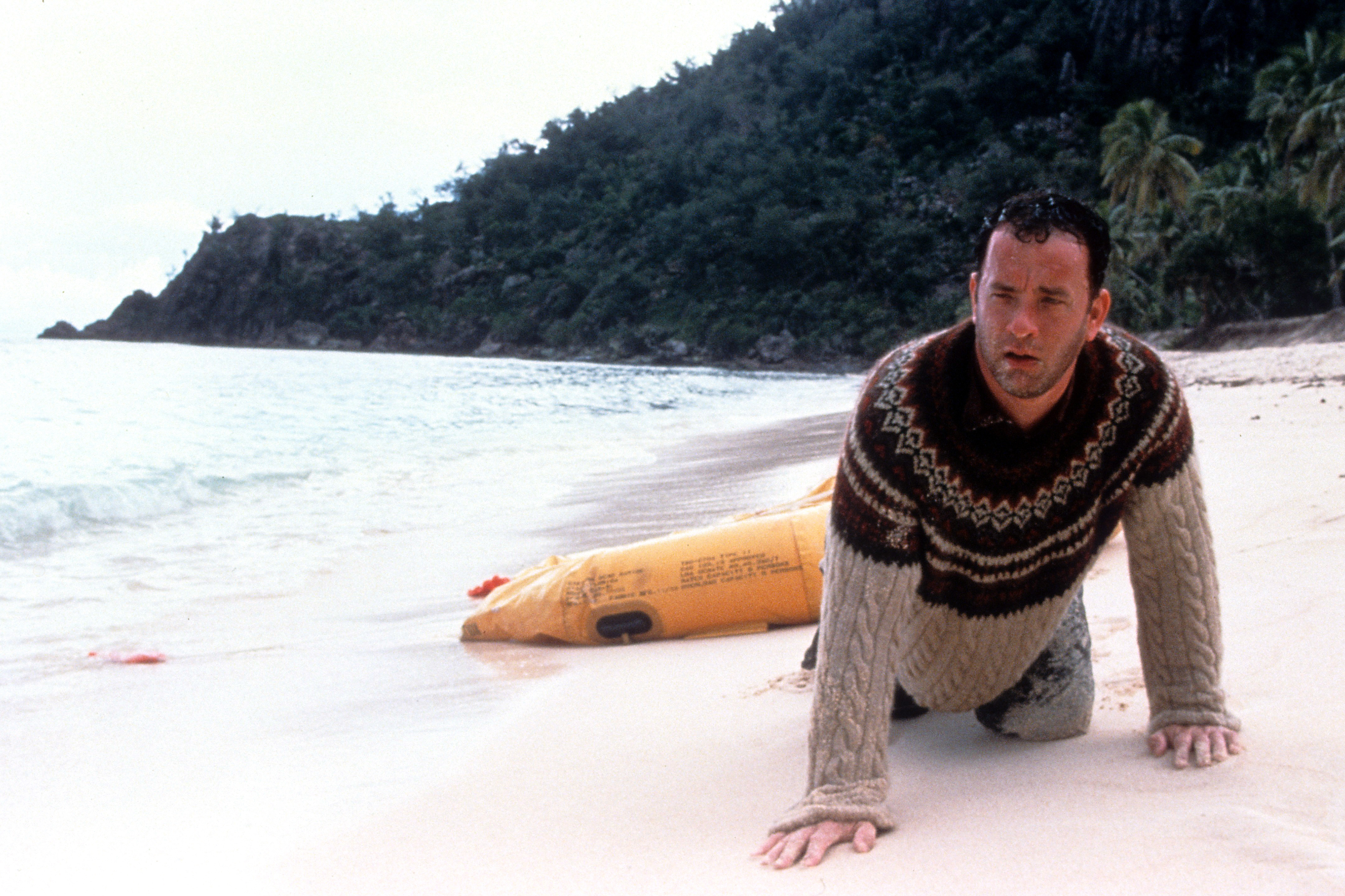 Which Tom Hanks movie is about an astronaut stranded in space after his ship is damaged?
