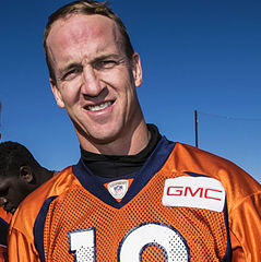 What was Peyton Manning's jersey number throughout his career?