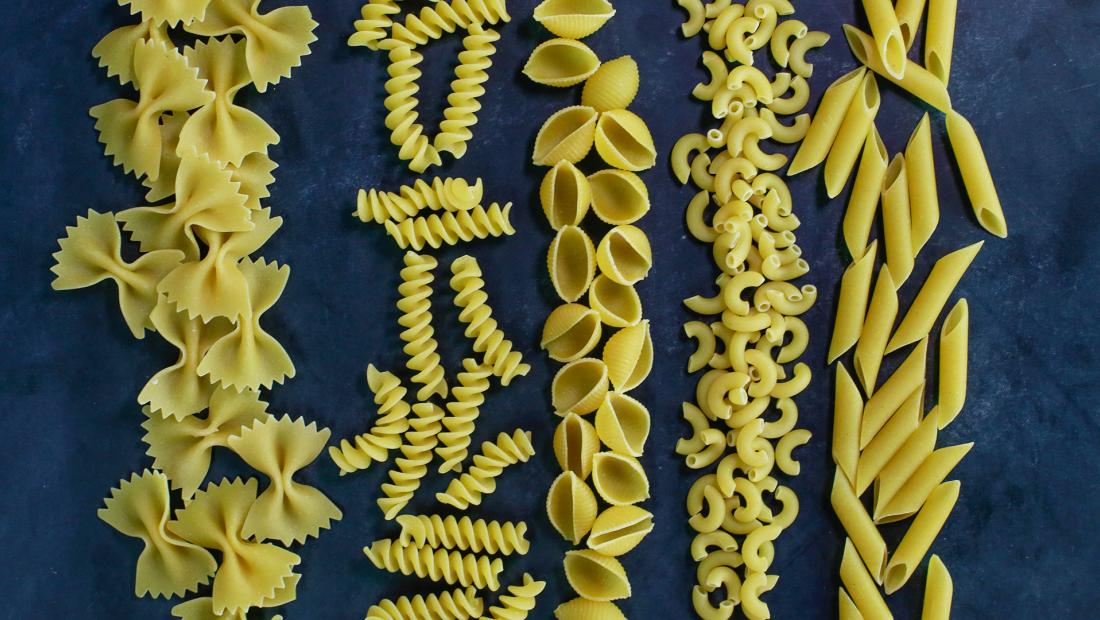 Which pasta shape is long, thin, and round?