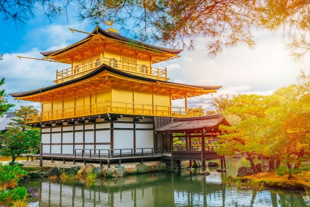 Which famous temple in Kyoto is known as the Golden Pavilion?