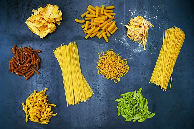 Which pasta shape is cylindrical and has ridges?